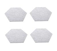 Toddmomy 4pcs Hexagon Silver Grey Felt Soundproofing Mats Wall Stickers Sound Insulation Pads for Home Office Acoustic Background Wall Decor
