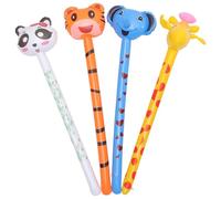 Toddmomy 4pcs Inflatable Animals Stick Jungle Animals Inflatables on a Stick Toys Bag Filler Party Favors Decorations Kids Bow Up Hammer Pool Toy