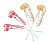 Toddmomy 4pcs Interactive Cat Teaser Wand for Indoor Cats with Creative Shape Abrasion-resistant Abs and Pvc Material for Playing Together