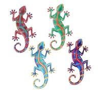 Toddmomy 4Pcs Iron Lizard Wall Hanging Crafts Outdoor Garden Sculpture Decorative Animal Statues for Patio Fence Porch Home Decor
