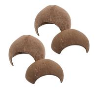 Toddmomy 4pcs Large Small Coconut Shell Reptile Hideouts for Snake Leopard Gecko Bearded Dragon Natural Coconut Shell Hideaway Cave Habitat Shelter for Aquarium Terrarium