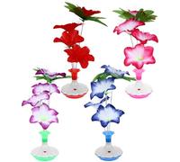 Toddmomy 4pcs LED Artificial Flower Vase Light Colorful Tabletop Lamp Plastic Lightweight Stable with Vase Base for Home and Clubs Decoration Random Color