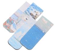 Toddmomy 4pcs Magnetic Bookmarks with Scenic Prints Double-Sided Page Markers for Students Reading Accessories Book Clips for Note Classification and Travel Gifts