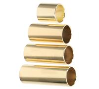 Toddmomy 4pcs Metal Guitar Slides Set Electric Acoustic Guitar Slide Rings Finger Protector Musical Instrument Slider for Blues Jazz Country