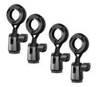 Toddmomy 4pcs Mic Stand Clip Universal Mic Clip Adjustable Angle 270 Degree Rotation Plastic Strong Structure Delicate Shape Circular Rotation with Standard Threaded Connection