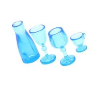 Toddmomy 4pcs Micro Landscape Decoration Wine Glasses Mini Toys Doll Stuff Miniature Wineglass Mini Wine Cups Resin Miniature Wine Cups Mini Wineglass Photo Props Blue Plastic