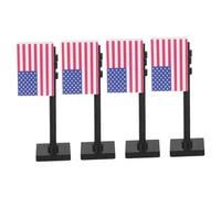 Toddmomy 4pcs Mini American Flag Building Bricks Set Independence Day Themed Military Soldier Figures Accessories for Creative Roleplay