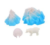 Toddmomy 4pcs Mini Igloo House Model with Polar Animal Figurines Realistic Snow Igloo and Iceberg Micro Landscape Decoration Set for Boys and Cake Toppers and Home Display