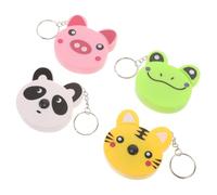 Toddmomy 4pcs Mini Retractable Tape Measure Keychain Abs Cartoon Animal Design Portable Measuring Tape for Use Automatic Retracting Tool Gift for Boys