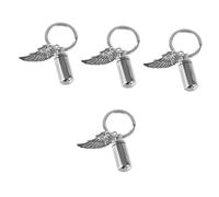 Toddmomy 4pcs Mini Urn Key Chain Pendant Stainless Steel Pet Ash Container Key Ring Memorial Hanging Ornament for Dog Cat Ashes Keepsake Urn for Pet Remembrance