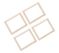 Toddmomy 4pcs Miniature Dollhouse Photo Frames Natural Wood Micro World Props for Decoration and Photography with Vivid Craftsmanship Scale Accessories