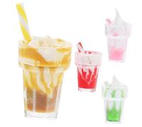 Toddmomy 4pcs Miniature Ice Cream Simulation for Dollhouse Pretend Play Realistic Resin Craft Decorations Wear Resistant Tiny House Props Random Color Random Color