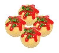 Toddmomy 4pcs Miniature Models Realistic Japanese Snack Decor for Doll House Smooth Miniature Food Ornaments Fairy Gardens