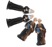 Toddmomy 4pcs Miniature Resin Catholic Statues for Sand Tray Therapy Micro Landscape Figurines of Nun and Priest for Psychological Sandplay and Emotional Exploration