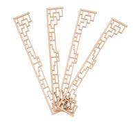 Toddmomy 4pcs Miniature Wooden Screen Carved Corner Decorations for Dollhouse Accessories Unfinished Chinese Architecture Model Traditional Elegant DIY Craft Components