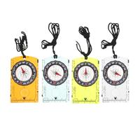 Toddmomy 4pcs Navigation Compass Map Ruler Magnifier for Explorer Hiking Map Reading and Navigation with Lanyard Compact and Lightweight Design for Explorers