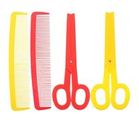 Toddmomy 4pcs Plastic Jumbo Clown Comb and Scissor Props Large Giant Prank Combs Scissors Carnival Toy for Halloween Circus Cosplay Party Accessories