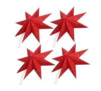 Toddmomy 4pcs Point Red Paper Star Lampshades Reusable Origami Pendant Lanterns for Christmas Party Decorations Wedding Star Lanterns with Easy DIY Assembly and Lightweight Design