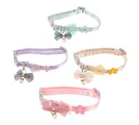 Toddmomy 4pcs Princess-style Cat Collar Bow Tie and Flower Design Adjustable Neck Collar for Kittens and Cats for Celebrations and Daily Wear