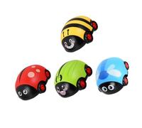 Toddmomy 4Pcs Pull Back Cars with Ladybug Design Glowing Light Up Inertia Vehicles for Play Cars to Stimulate Imagination and Promote Cognitive Development