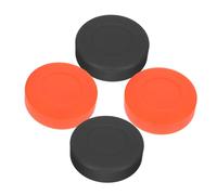 Toddmomy 4pcs Pvc Ice Hockey Pucks Lightweight Training Props for Roller Hockey Smooth and Flat Design for Daily Practice and Competitions Black and Orange