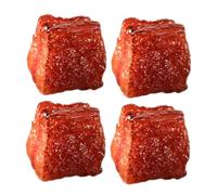 Toddmomy 4pcs Realistic Fake Beef Cubes Artificial Diced Meat Models for Photography Restaurant Decor Party Decorations and Sketch Practice