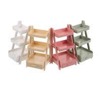 Toddmomy 4pcs Scale Dollhouse Flower Stand Portable Plant Display Rack with Layers for DIY Flower Arrangement Storage Shelf and Dollhouse Furniture Accessories in Pastel Colors