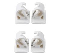 Toddmomy 4pcs Shower Curtain Rod Holders, Stick On Wall Rod Support Clips, Spring Clamp Design, No-Fall Plastic Stabilizers for Tension Poles, White