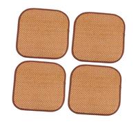 Toddmomy 4Pcs Small Pet Cooling Mats Rabbit Grass Bed Pads Woven Rattan Cooling Cushions for Bunnies Hamsters Chinchillas with Natural Chewing Fun and Heat Relief