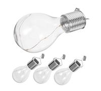 Toddmomy 4pcs Solar Powered LED Bulb Hanging Lights with Copper Wire Clip Design Warm White Decorative Chandelier Lamps for Outdoor Garden Wireless and Energy Saving