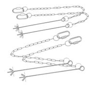 Toddmomy 4Pcs Stainless Steel Chicken Hanging Feeder Chains with Adjustable and Hook Buckle Veggies and Fruit Skewer Holders for Pet Chicks and Medium to Large Birds