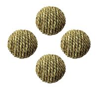 Toddmomy 4pcs Straw-woven Ball Hamster Training Exercise Entertainment Natural Straw Cage for Hamster Chinchilla