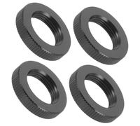 Toddmomy 4pcs Support Nut 5/8"-27 Universal Stand Locking Nut Black Aluminum Alloy with Hexagonal Exterior and Anodized Surface, Wear Resistant for Live Streaming and Recording