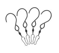 Toddmomy 4pcs Swivel Hooks Wind Spinners S Hooks Stainless Steel Wind Chime Hook Clips Hanging Garden Hooks for Bird Feeders Tree Windsock Black