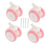 Toddmomy 4pcs Toddler Walker Wheel Replacement Set for Baby Walking Frame, Universal Pink Screw-on Plastic Wheels, Compatible with Baby Shopping Cart and Stroller Accessories