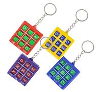 Toddmomy 4Pcs Toe Chess Keychains Lightweight Educational for Party Bag Favors Small Portable Game Rings for Boys Strategic Thinking