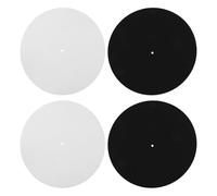 Toddmomy 4pcs Turntable Platter Mat - 12 Inch Turntable Felt Slipmat Vinyl Disc Anti-Skid Pad - Black White Anti-Static Phonograph Pad For Vinyl Collectors Record Player Home Audio
