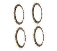 Toddmomy 4pcs Vintage Oval Mirror Miniature Dollhouse Bathroom Accessories for DIY Decor Elegant Frame Furniture for Bedroom and Bathroom Layouts