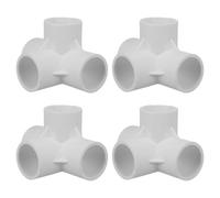 Toddmomy 4pcs White PVC Pipe Adapter Connector with Glossy Surface and Long-Lasting Durability, Four Way Joint Fitting for Plumbing and DIY Furniture Water Tube Connections