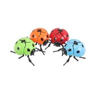 Toddmomy 4pcs Wind-up Ladybird Toy Set for Kids, Realistic Crawling Beetle Style Clockwork Insect Model, Educational Fun Party Favor and Stress Relief Toys for Children
