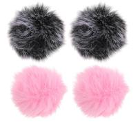 Toddmomy 4pcs Windproof Microphone Cover Artificial Windscreen for Live Streaming Colors Microphone From Wind Spit