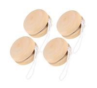 Toddmomy 4pcs Wooden DIY Yo Yo Balls Unpainted Cognitive Playthings for Hand Eye Coordination Challenging Educational for Home Decoration and