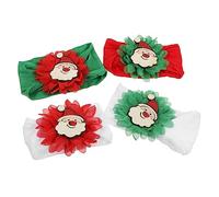 Toddmomy 4PCS Xmas Headwear Soft Chiffon Santa Headbands for Newborns Boy Girl Cute Christmas Accessories for Holiday Parties and Festive Celebrations