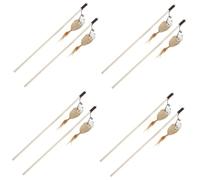 Toddmomy 4sets Cat Fishing Pole Teasing Wand Toys Self-play Teasing Toys Cat Teaser 2pcs*4