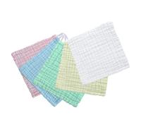 Toddmomy 5 pcs Cotton Washcloths Muslin Squares Absorbent Soft Face Towels for Sensitive Skin with Multi-Color White Yellow Pink Green Blue