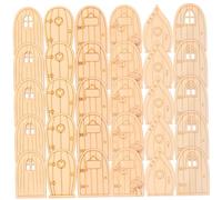 Toddmomy 5 Sets Miniature Wooden Fairy Doors Decor for Dollhouse Realistic Details Lifelike Design for Use for Playtime and Fairy Garden Themes
