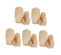 Toddmomy 5 Sets Unpainted Wooden Nesting Dolls DIY Kit for Adults Smooth Safe Finish Russian Matryoshka Craft for Family Bonding Creative Painting and Artistic Expression Activity