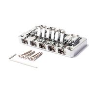 Toddmomy 5 String Silver Electric Bass Guitar Fixed Bridge Height Adjustable Top-load Design Replacement Part for Jazz and Electric Basses with Screws