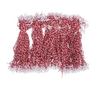 Toddmomy 500pcs Ornament Snap Hangers Cotton Ropes with Plastic Fasteners | Reusable Locking Loops, Red Decorative Design, Suitable for Baubles, Wreaths, Garlands, String Lights Cables, Festive Events