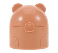 Toddmomy 50g Bear Shaped Talcum Powder Puff Box Double Layer Plastic Empty Travel Case for Boys and Girls Body Dusting Powder Puff Storage